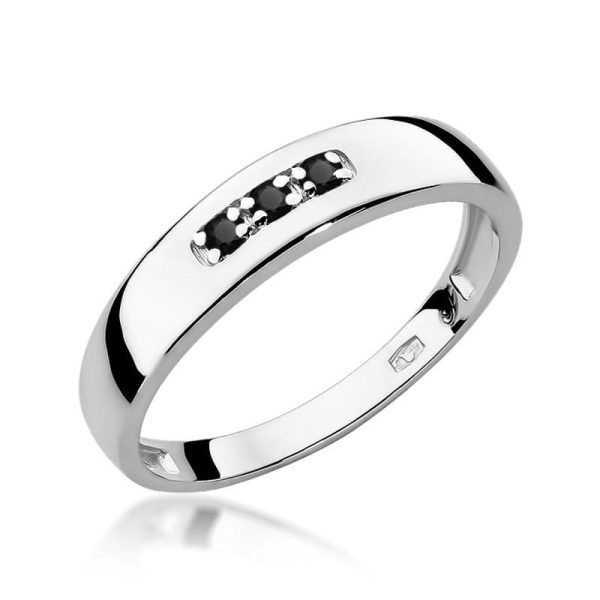 Pierścionek W0235 z Czarnymi Diamentami białe złoto Jubiler Kraków BigDIAMOND