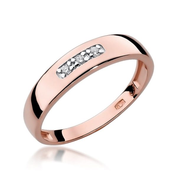 Pierścionek W0235 z diamentami różowe złoto Jubiler Kraków BigDIAMOND