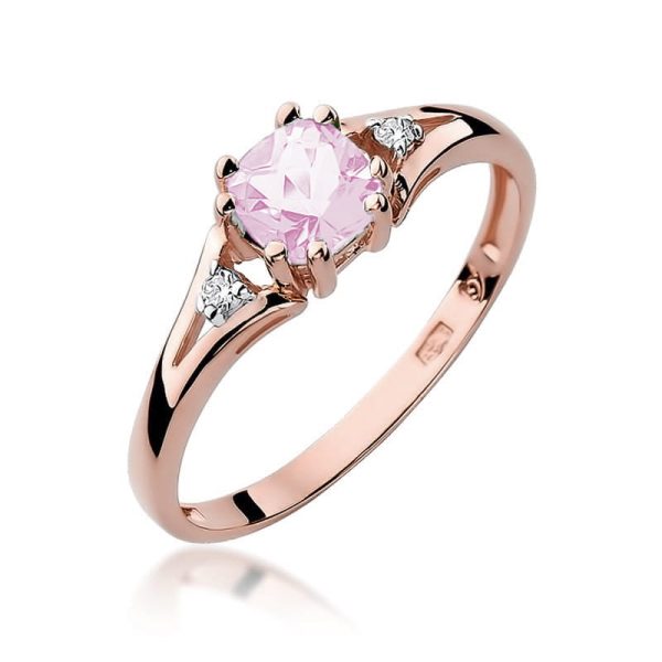 Pierścionek W044 Różowy Topaz 0