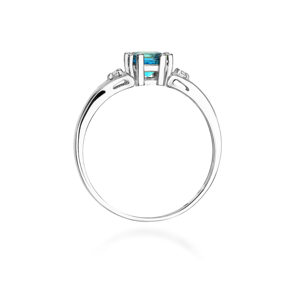 Pierścionek Topaz 0,70ct białe złoto — zdjęcie dodatkowe 2