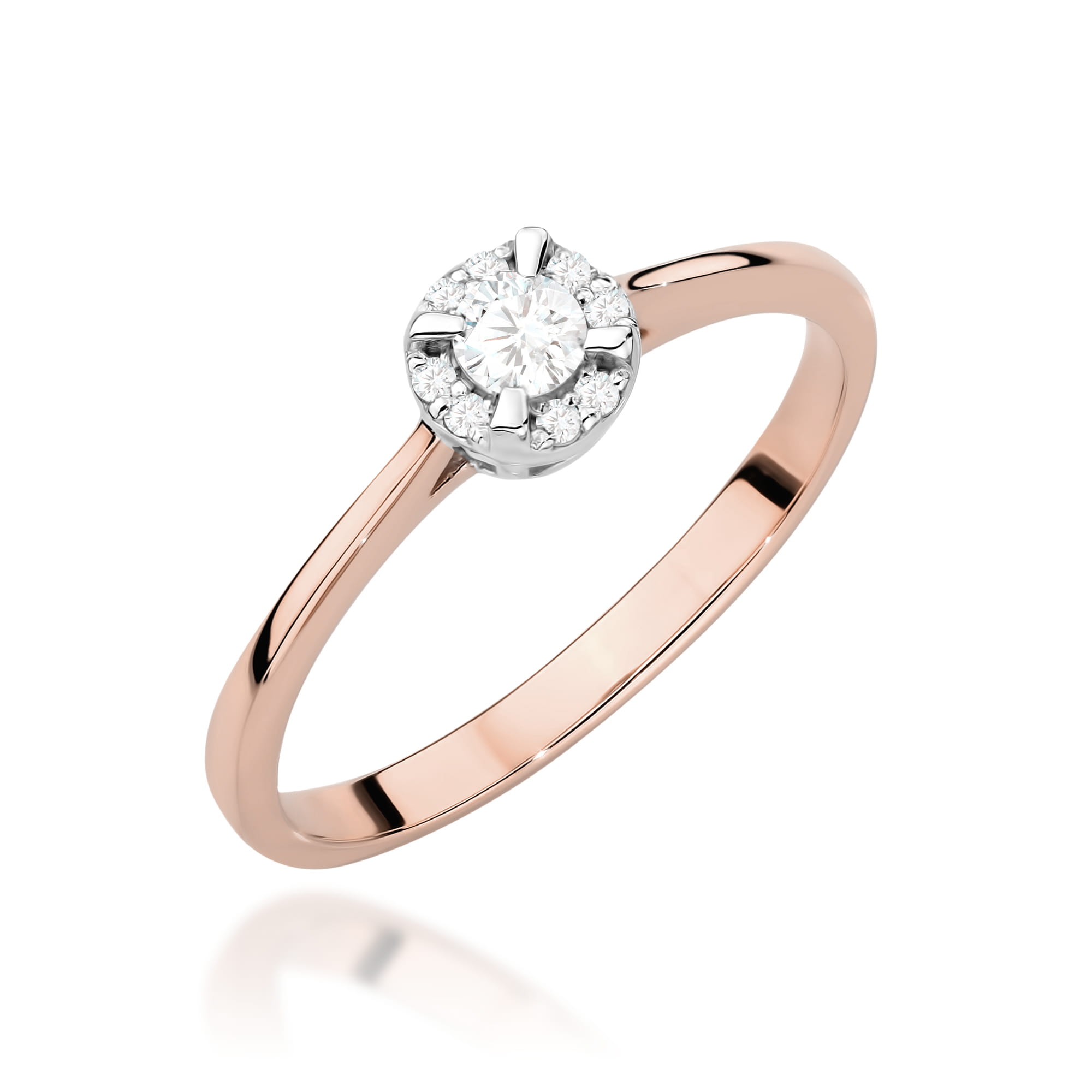 Pierścionek W0560 z diamentami różowe złoto Jubiler Kraków BigDIAMOND