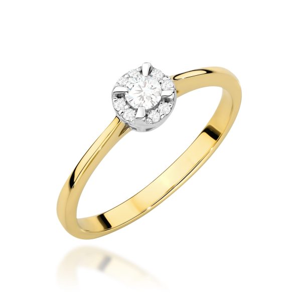 Pierścionek W0560 z diamentami żółte złoto Jubiler Kraków BigDIAMOND