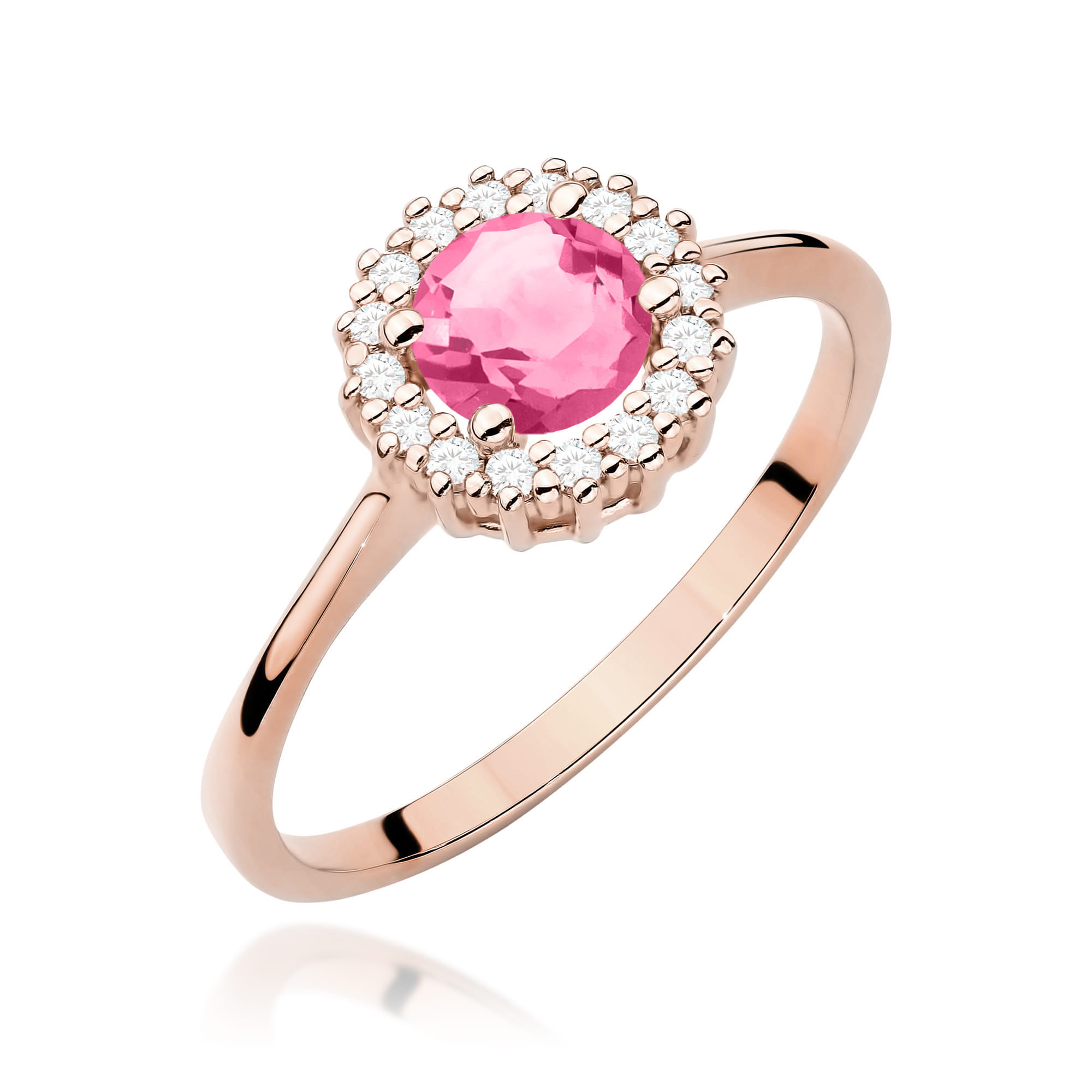 Pierścionek W0572 Różowy Topaz 0