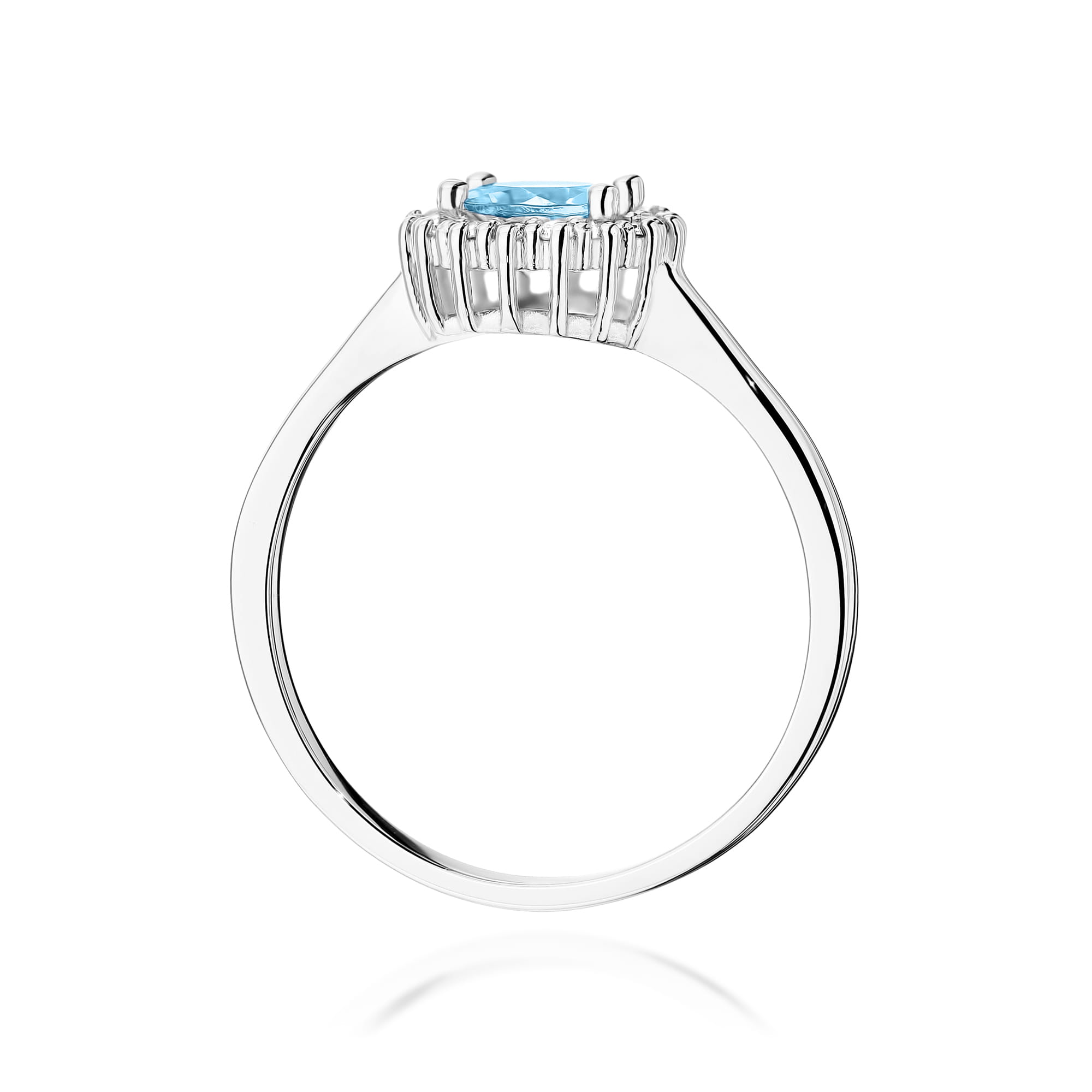 Ring with topaz Swiss and diamonds – white shade gold – product image 3