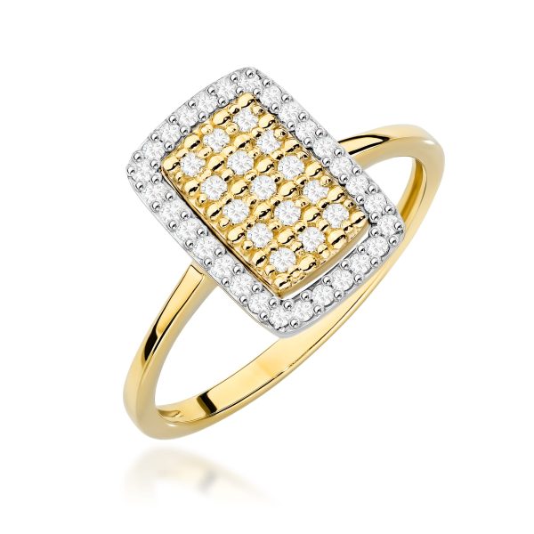 Pierścionek W0573 z diamentami żółte złoto Jubiler Kraków BigDIAMOND