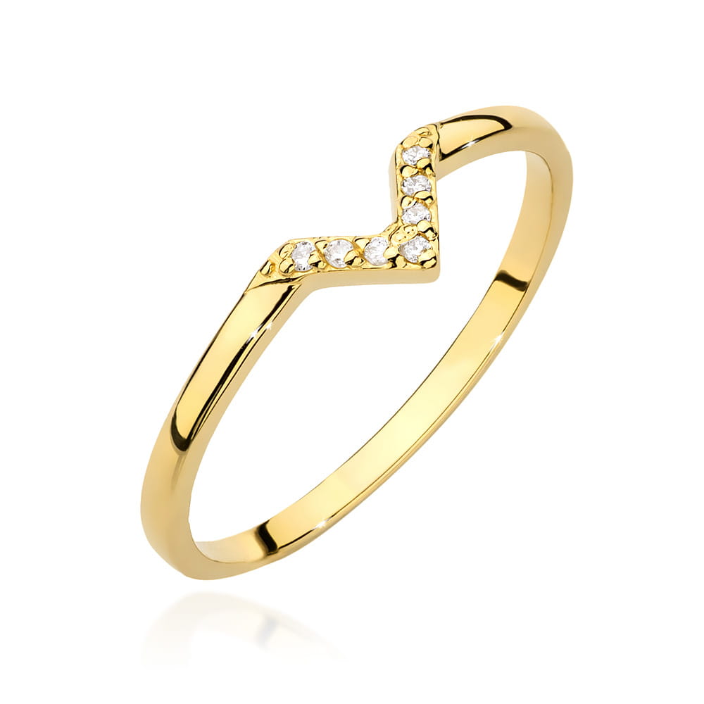 Pierścionek W0602 z diamentami żółte złoto Jubiler Kraków BigDIAMOND