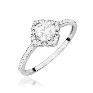 Pierścionek W0603 Białym Szafir 0