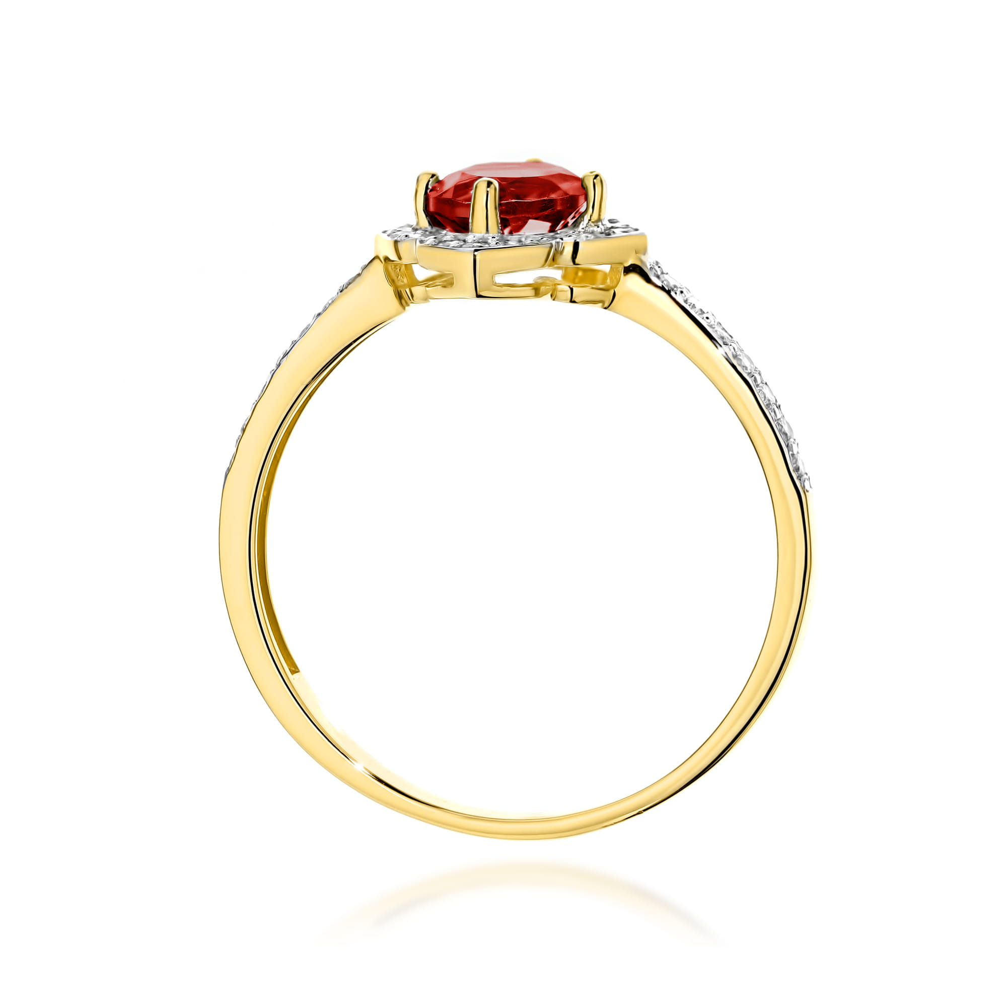 Pierścionek Granat 0,60ct żółte złoto — zdjęcie dodatkowe 2