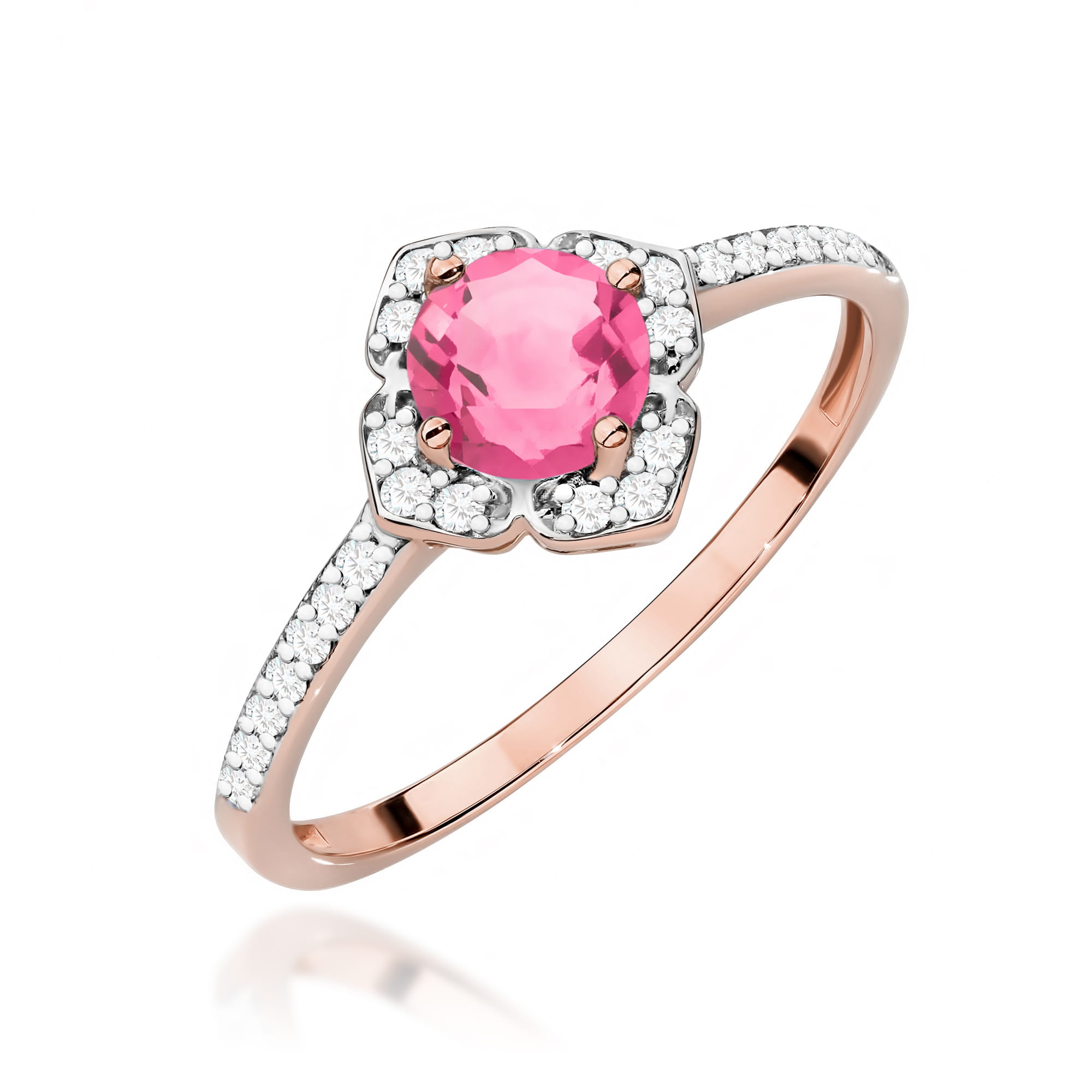 Pierścionek W0603 Różowy Topaz 0