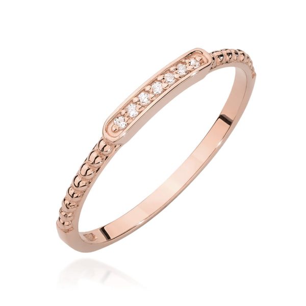 Pierścionek W0606 z diamentami różowe złoto Jubiler Kraków BigDIAMOND