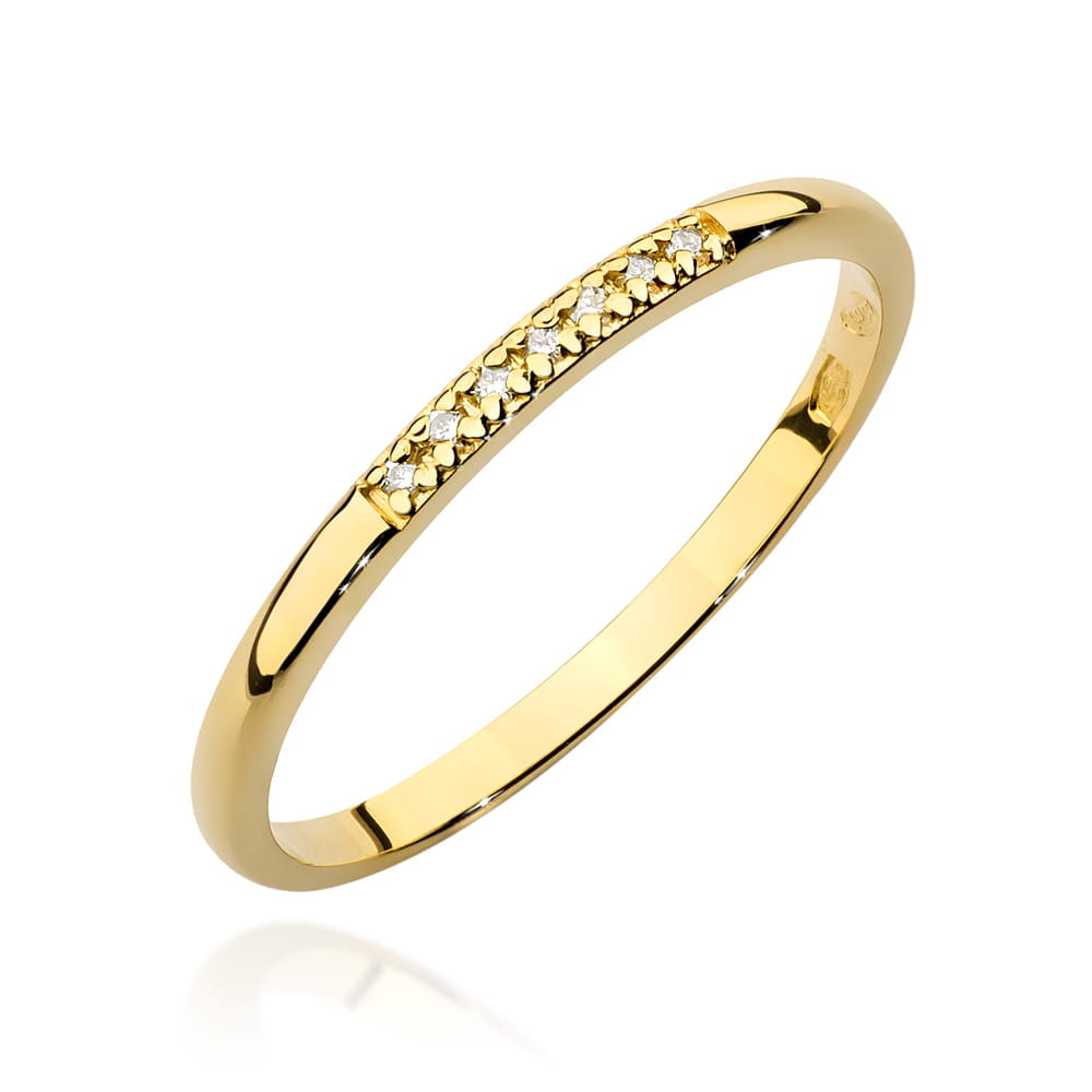 Pierścionek W0607 z diamentami żółte złoto Jubiler Kraków BigDIAMOND