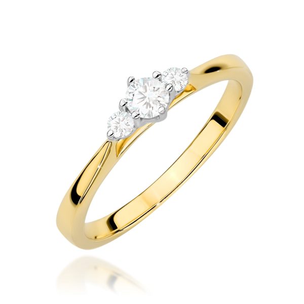 Pierścionek W0608 z diamentami żółte złoto Jubiler Kraków BigDIAMOND