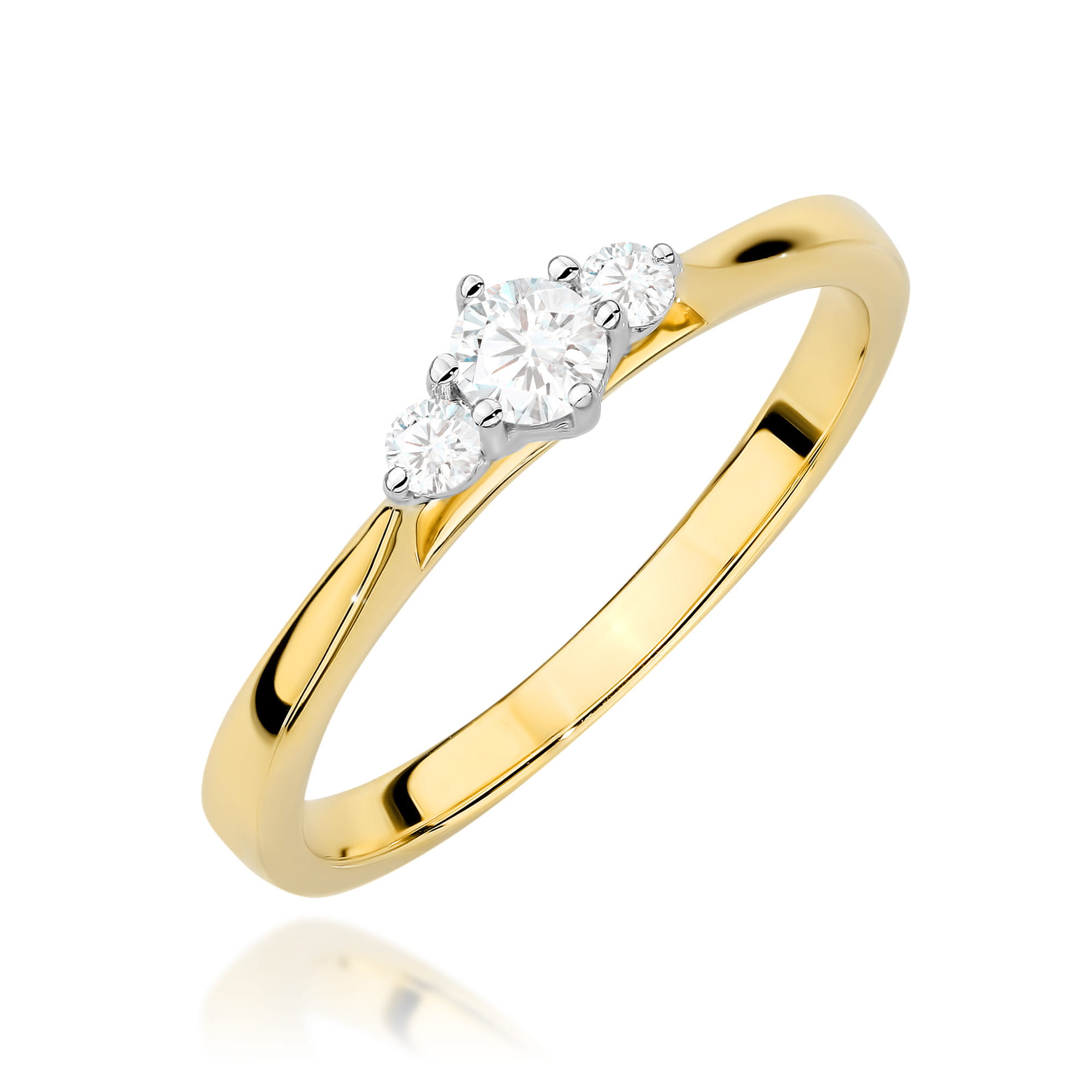 Pierścionek W0608 z diamentami żółte złoto Jubiler Kraków BigDIAMOND
