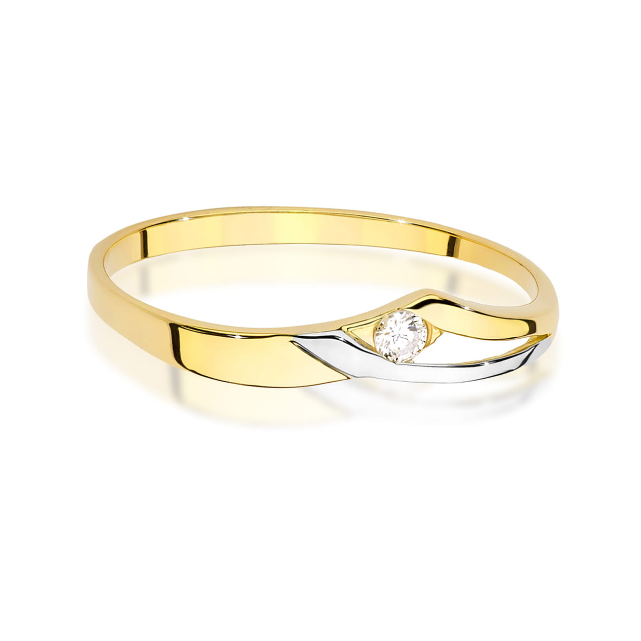 Ring with a diamond in yellow gold 585 – product image 2