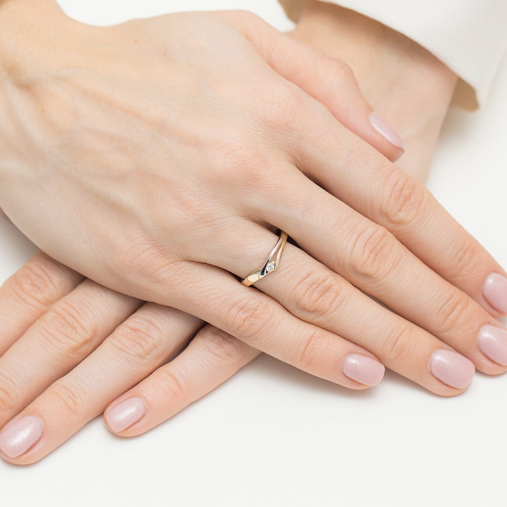 Ring with a diamond in yellow gold 585 – product image 4