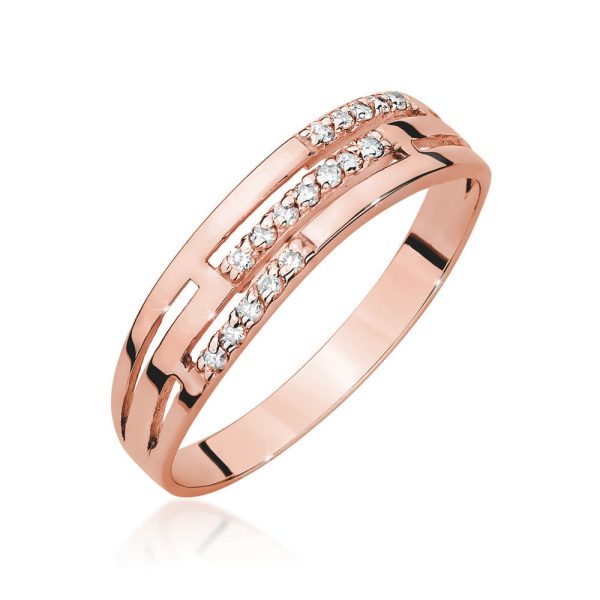 Pierścionek W0612 z diamentami różowe złoto Jubiler Kraków BigDIAMOND