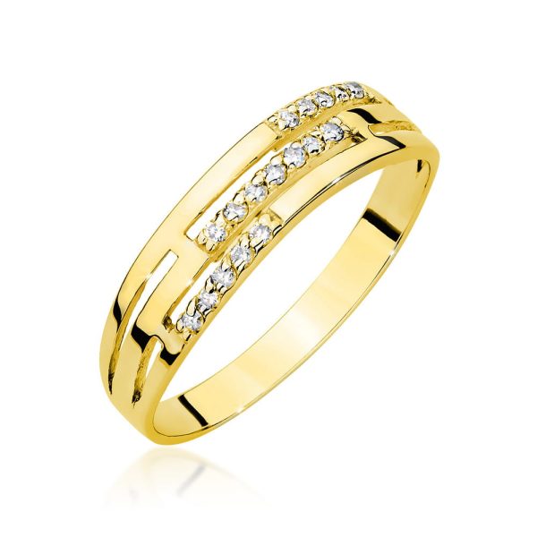 Pierścionek W0612 z diamentami żółte złoto Jubiler Kraków BigDIAMOND