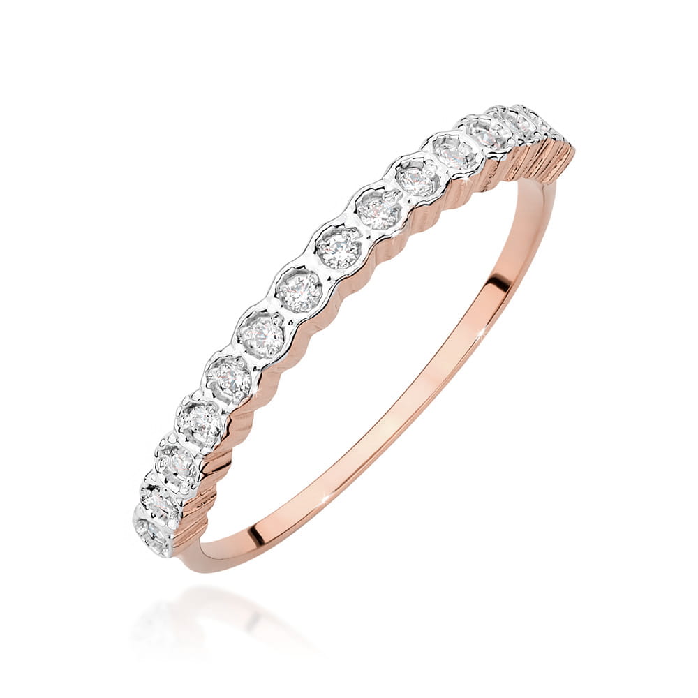 Pierścionek W0634 z diamentami różowe złoto Jubiler Kraków BigDIAMOND