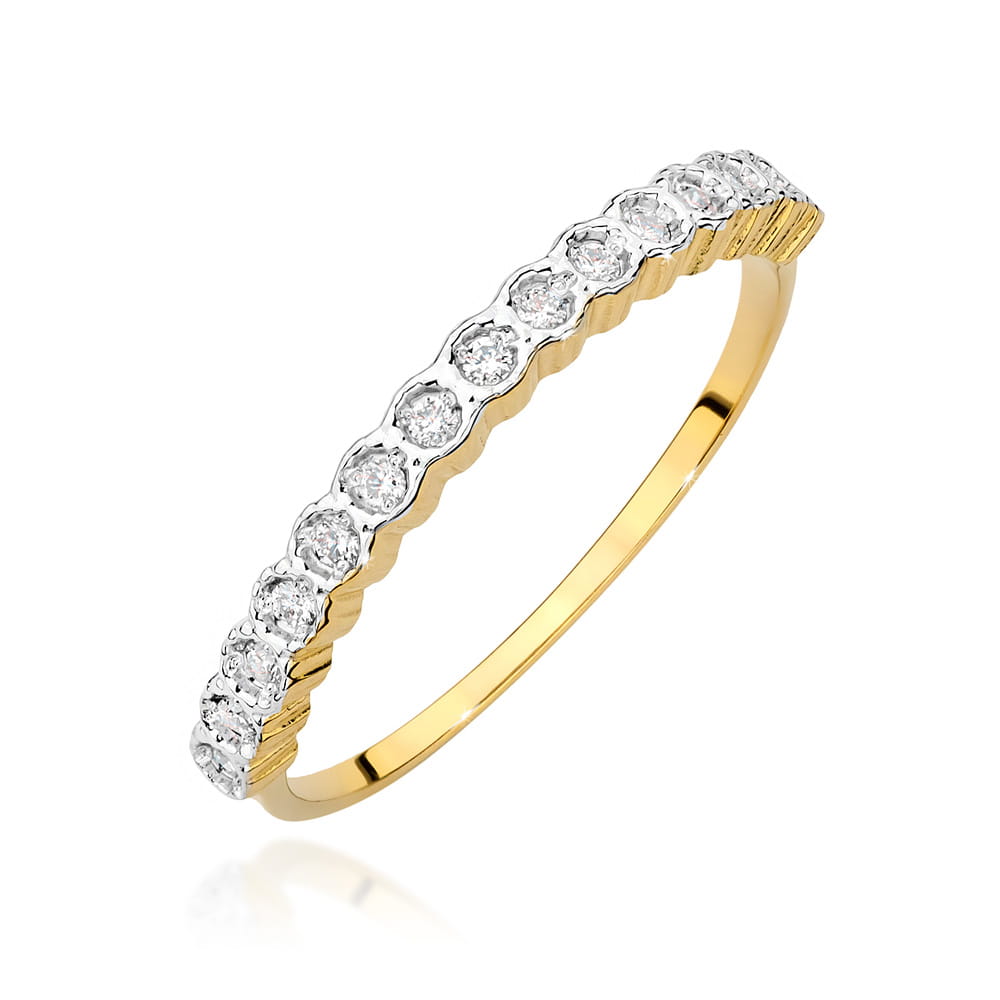 Pierścionek W0634 z diamentami żółte złoto Jubiler Kraków BigDIAMOND