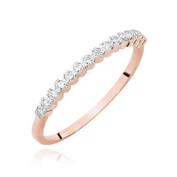 Pierścionek W0635 z diamentami różowe złoto Jubiler Kraków BigDIAMOND