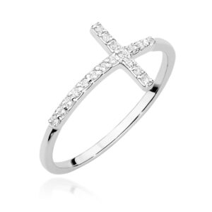 Pierścionek W0636 z diamentami białe złoto Jubiler Kraków BigDIAMOND