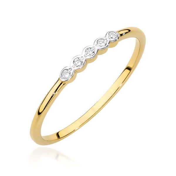 Pierścionek W0638 z diamentami żółte złoto Jubiler Kraków BigDIAMOND