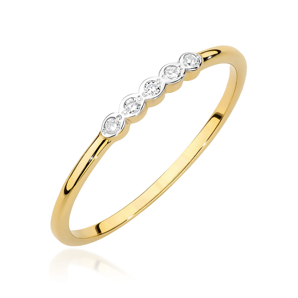 Pierścionek W0638 z diamentami żółte złoto Jubiler Kraków BigDIAMOND