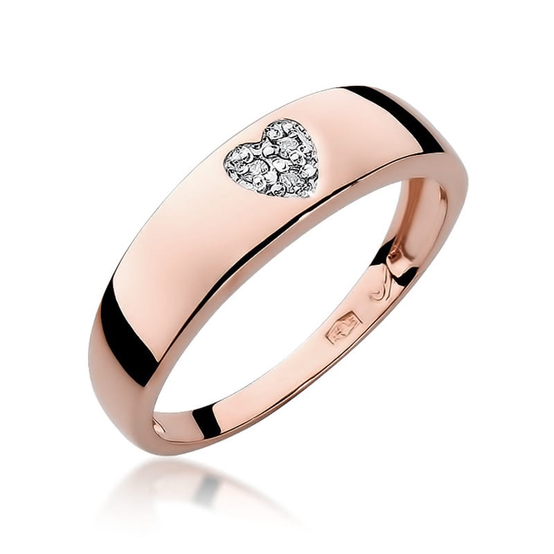Pierścionek W064 z diamentami różowe złoto Jubiler Kraków BigDIAMOND