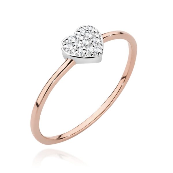 Pierścionek W0641 z diamentami różowe złoto Jubiler Kraków BigDIAMOND