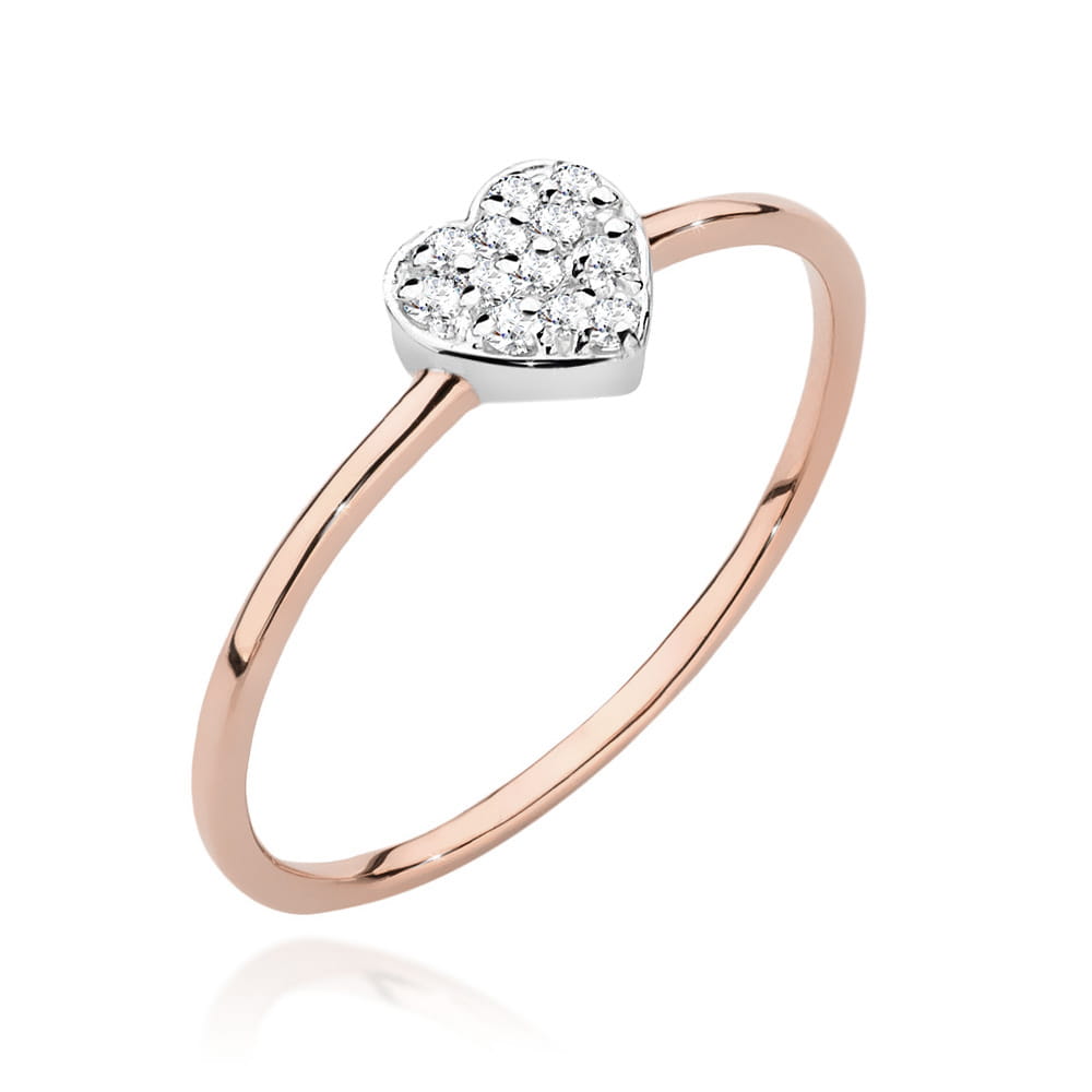 Pierścionek W0641 z diamentami różowe złoto Jubiler Kraków BigDIAMOND