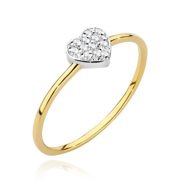 Pierścionek W0641 z diamentami żółte złoto Jubiler Kraków BigDIAMOND