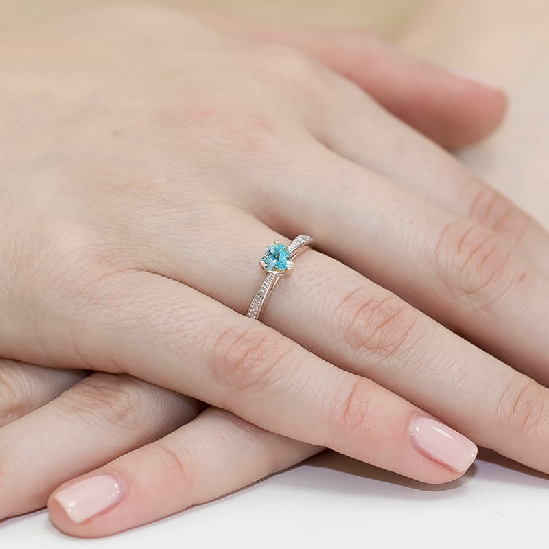 Pierścionek Topaz 0,50ct różowe złoto — zdjęcie dodatkowe 3