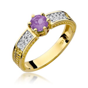 Pierścionek W075 Ametyst 0