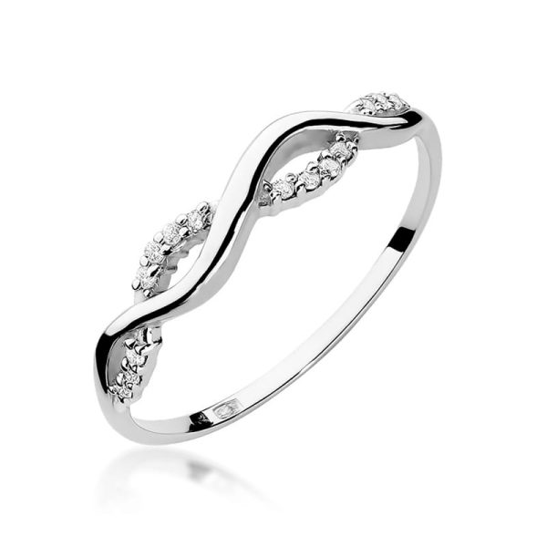 Pierścionek W096 z diamentami białe złoto Jubiler Kraków BigDIAMOND