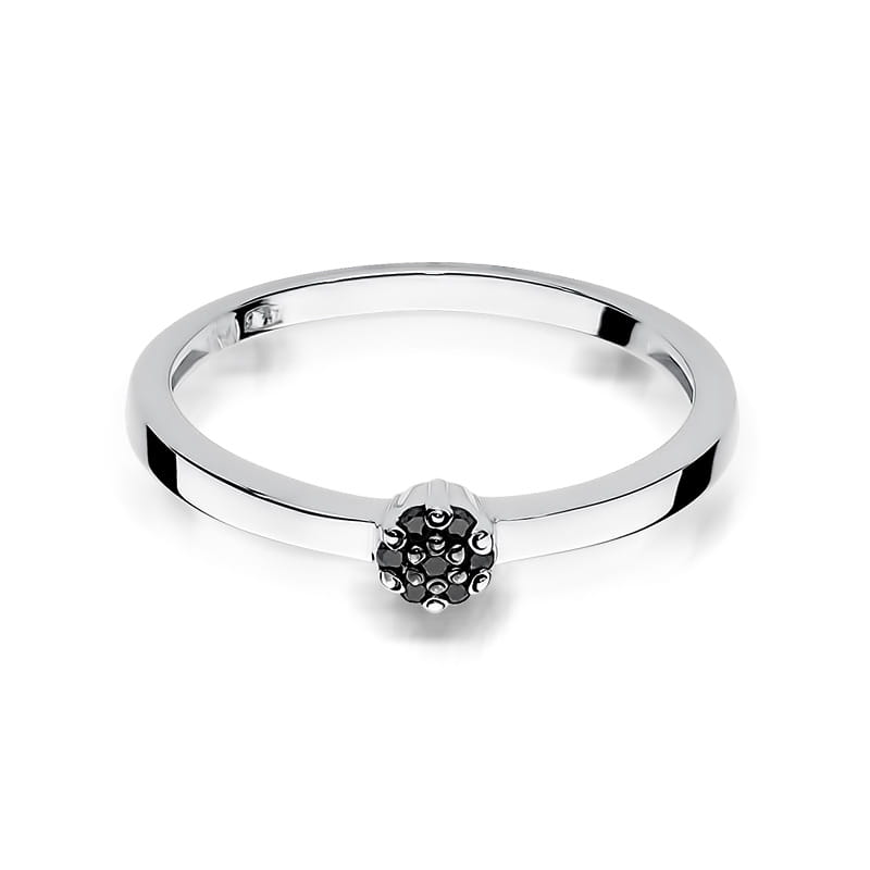 Ring with black diamonds in white gold – product image 2