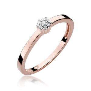 Pierścionek W100 z diamentami różowe złoto Jubiler Kraków BigDIAMOND
