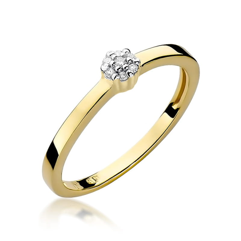 Pierścionek W100 z diamentami żółte złoto Jubiler Kraków BigDIAMOND