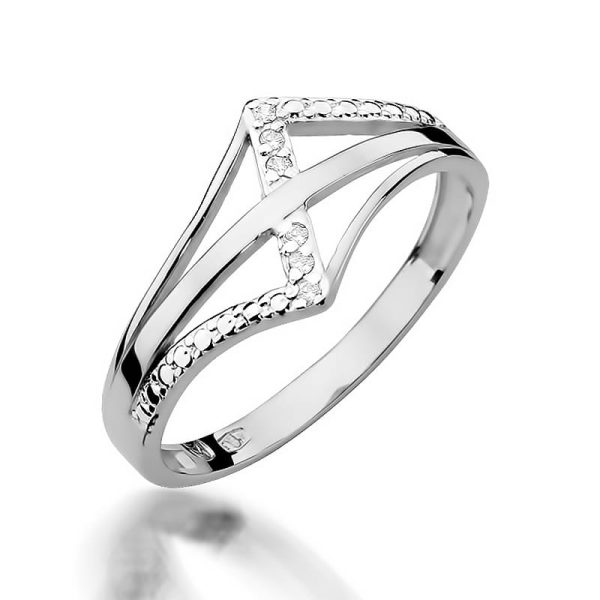 Pierścionek W114 z diamentami białe złoto Jubiler Kraków BigDIAMOND