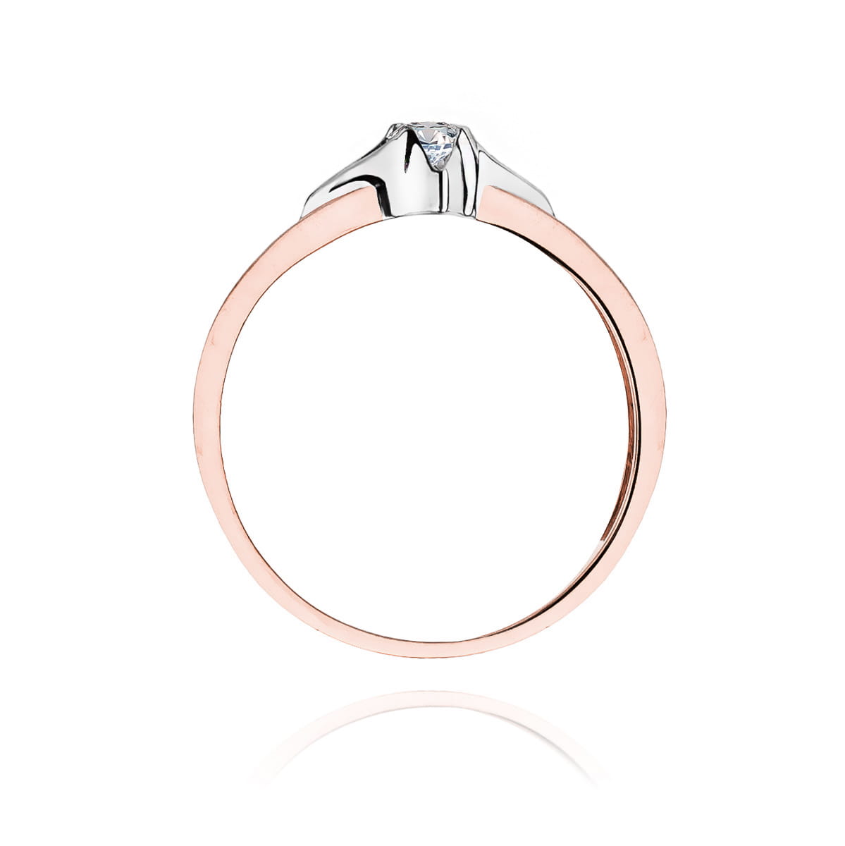 Pierścionek Diament 0,12ct różowe złoto — zdjęcie dodatkowe 2