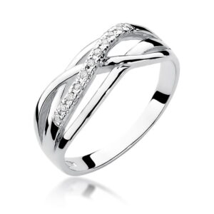 Pierścionek W157 z diamentami białe złoto Jubiler Kraków BigDIAMOND