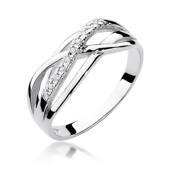 Pierścionek W157 z diamentami białe złoto Jubiler Kraków BigDIAMOND