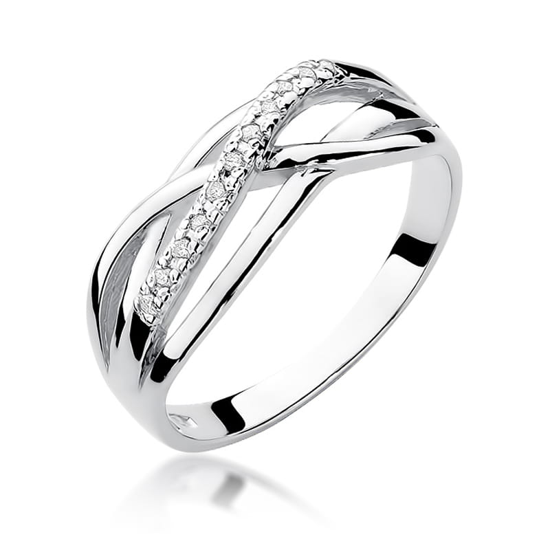 Pierścionek W157 z diamentami białe złoto Jubiler Kraków BigDIAMOND
