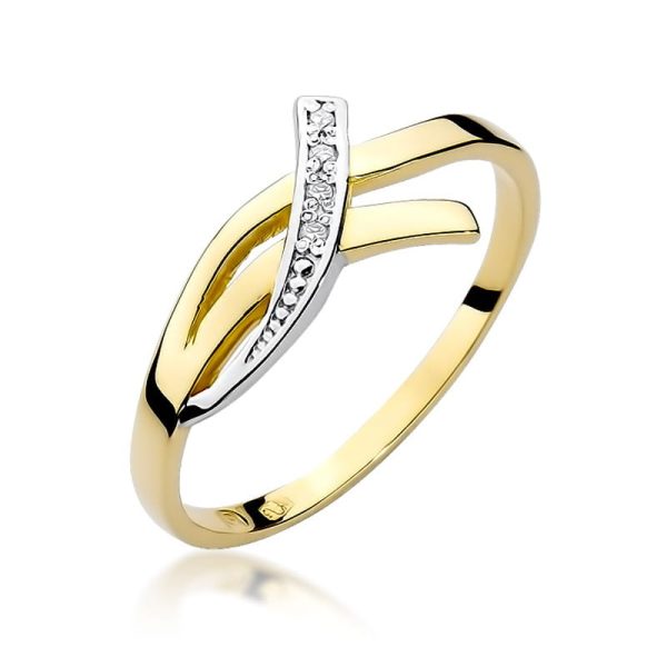 Pierścionek W179 z diamentami żółte złoto Jubiler Kraków BigDIAMOND