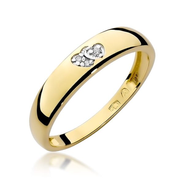 Pierścionek W189 z diamentami żółte złoto Jubiler Kraków BigDIAMOND