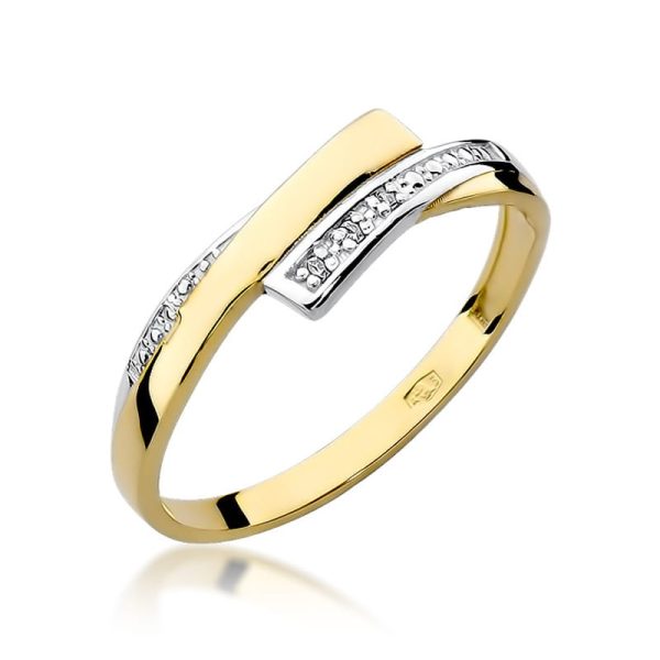Pierścionek W196 z diamentami żółte złoto Jubiler Kraków BigDIAMOND