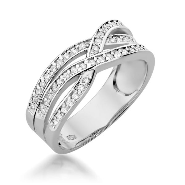Pierścionek W215 z diamentami białe złoto Jubiler Kraków BigDIAMOND