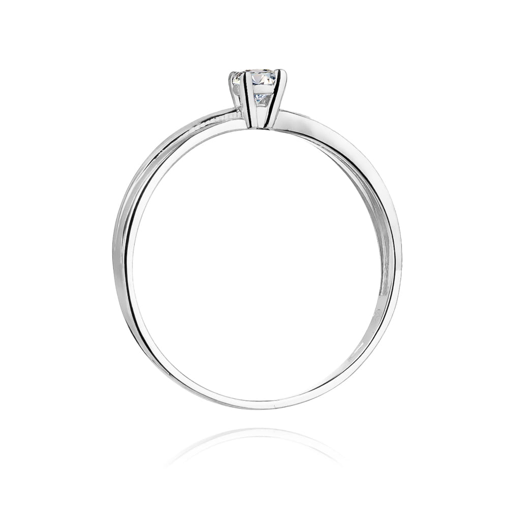 Pierścionek Diament 0,08ct białe złoto — zdjęcie dodatkowe 2
