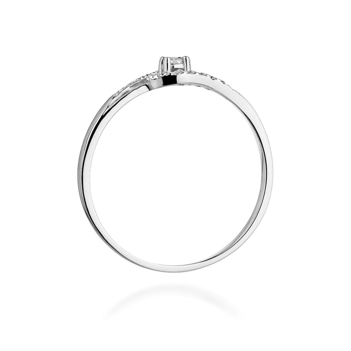 Ring with diamonds 0,11 ct in white gold – product image 3