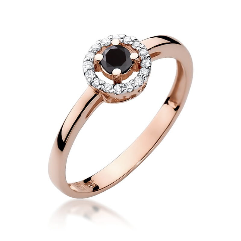 Pierścionek W238 Czarny Diament 0