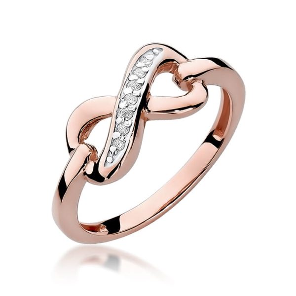 Pierścionek W285 z diamentami różowe złoto Jubiler Kraków BigDIAMOND